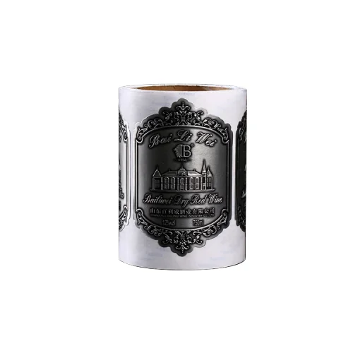 OEM Wholesale Aluminum Logo Sticker Adhesive Metal Wine Spirits Bottle Label
