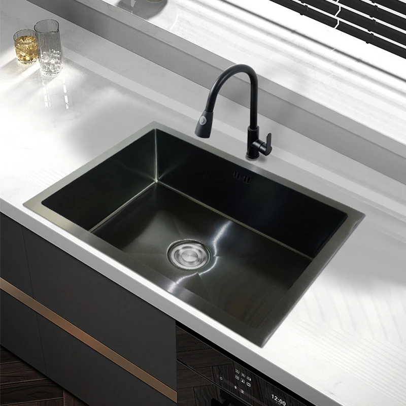 LW-5843S Best selling single bowl SUS304 stainless steel 16 gauge granite restaurant kitchen handmade ss sink