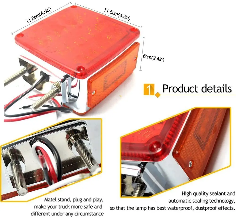 Factory High Quality led signal Stop Turn brake side marker for Truck Trailer