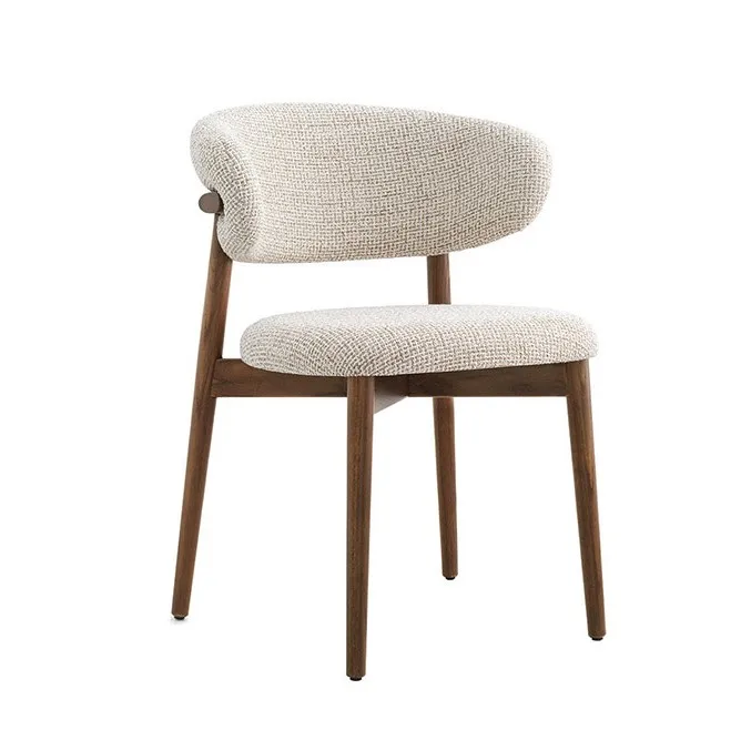 Nordic Modern Minimalist Designer Fabric Chairs Solid Wood Legs Bistro Dining Chairs for Home Hotel Restaurant
