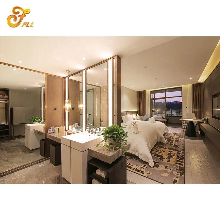 5 star Jiangshan International Holiday Hotel king modern style bedroom furniture full sets