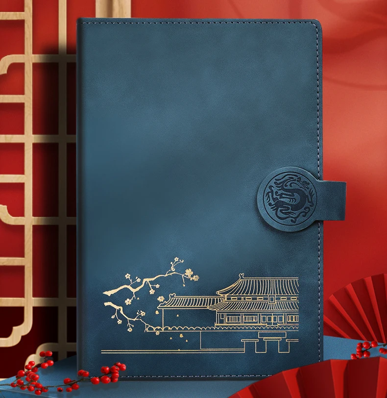 Customized Hardbound notebook Writing Book with Magnetic Buckle Embossed Logo Notepad Office Learning journal Diary