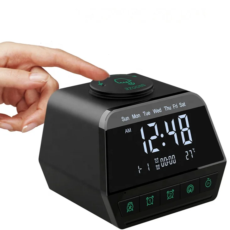 FANSBE Hotel Home FM Radio Dual USB Charger LED Digital White Noise Sound Machine With Alarm Clock