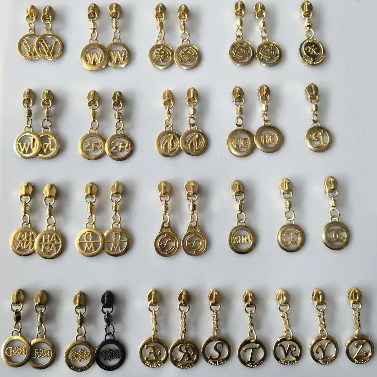 Застежка-слайдер с застежкой-молнией OEM Заводской фирменный логотип без никеля металлический автоматический замок цинковый сплав окрашенный