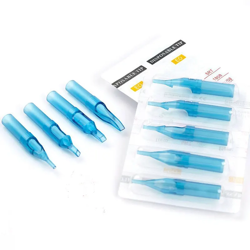 Kissure 50Pcs Disposable Tattoo Tips blue Color Sterile Nozzle Tip Tattoo Needle Tubes Tattoo Machine Accessories