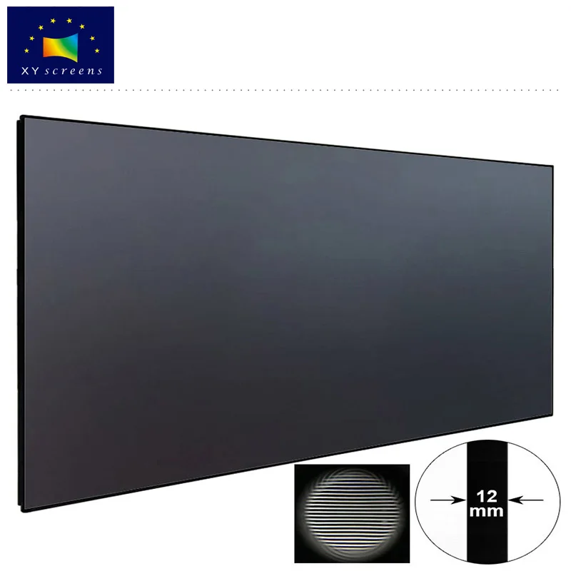 XY screen 100 inches Thin Bezel Fixed Frame Projection Screen with ALR Fabric PET Crystal  for Home Theater UST Laser Projector