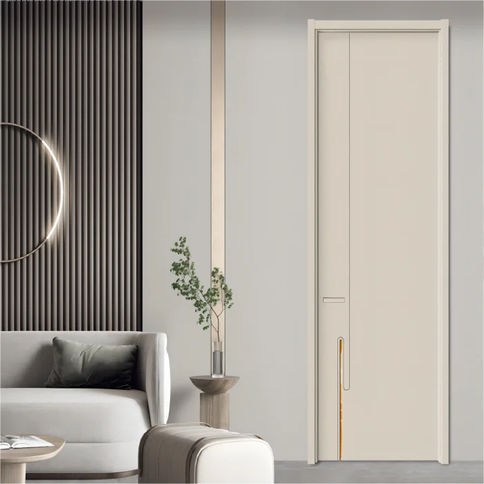 Pre Installed Wood Plastic Interior Doors Easy Installation Walnut Bedroom Waterproof Wood Interior Doors