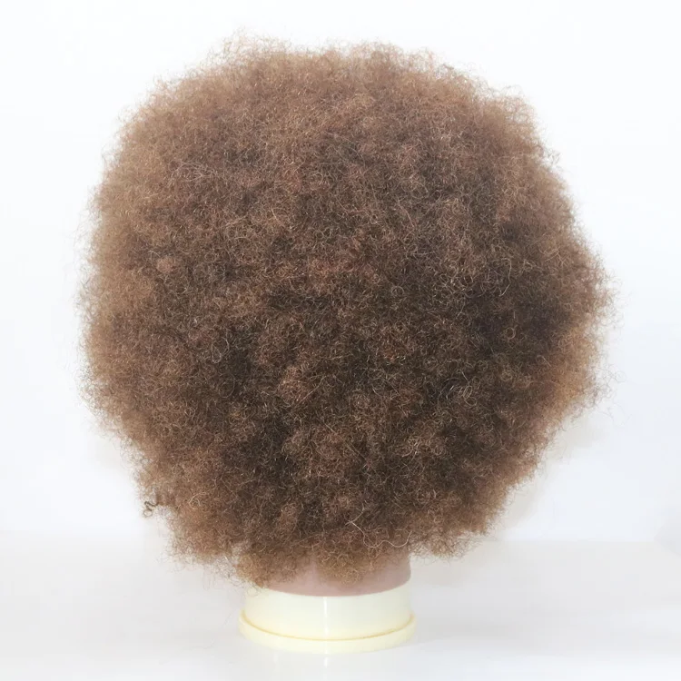 Real Human Hair Male Mannequin Head African Barber Braiding Practice Hairdresser Training Doll