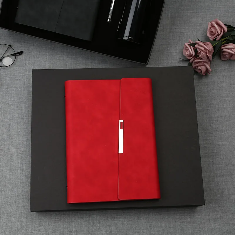 Gift Wholesale loose leaf diary organizer PU personal organizer stationery with pen and box