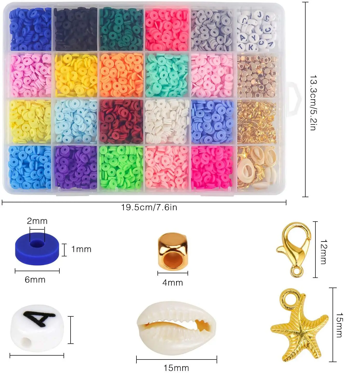 Shangjie OEM DIY seed acrylic beads kit crystal beads sets polymer Clay alphabet beads for jewelry making