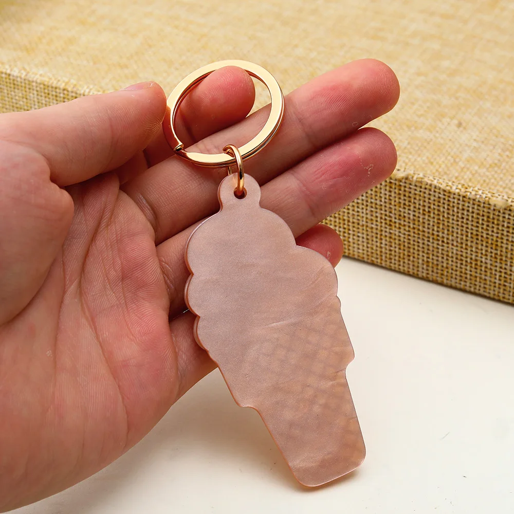 personalized acrylic ice cream keychain summer keychain for gifts