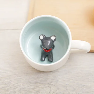 Cow Cute Cartoon Mugs Animal Ceramic Coffee Mugs Creative Men and Women Couple Water Cups with Crafts Porcelain Small Cow Animal