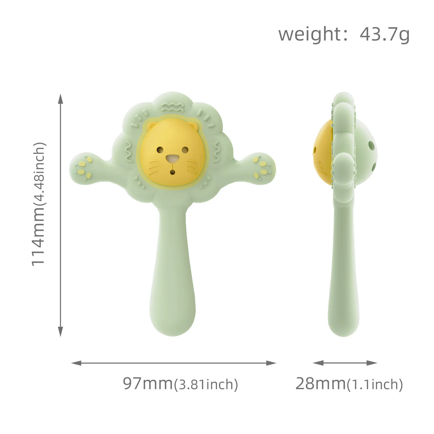 OEM/ODM  Food Grade Chewable Silicone Guitar Shaped Baby Soothing Teether Infant Teething Toy Logo Customizable