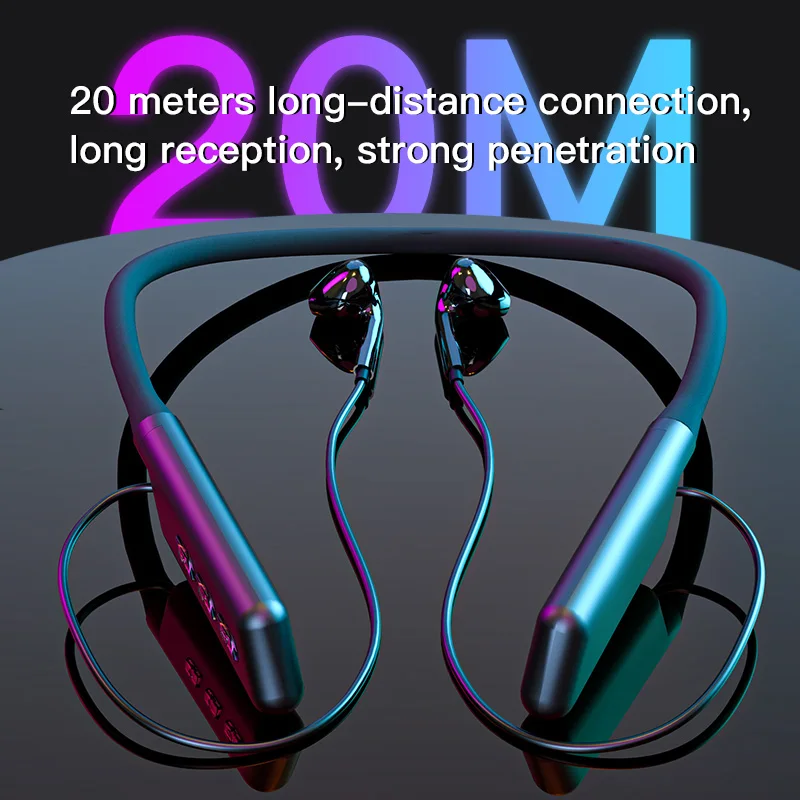 Portable Neck band headphones in ear system BT and Wireless NeckBand Headphone Professional Studio recording Monitor earphone