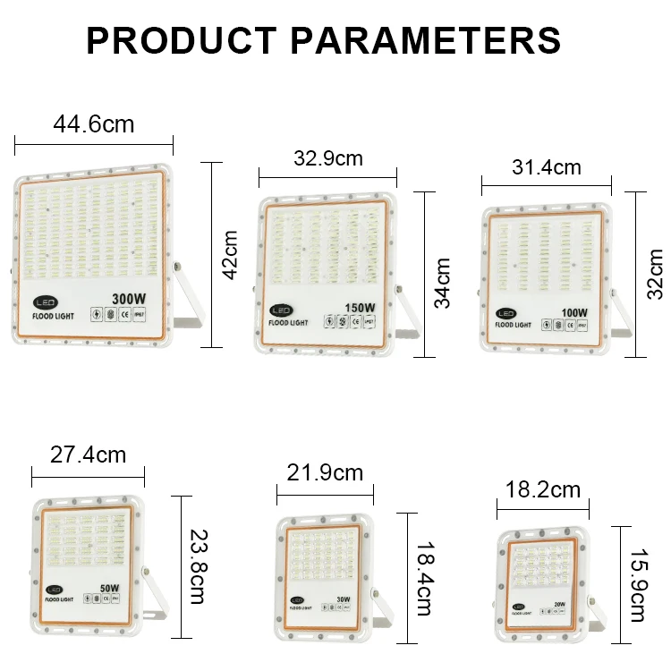 High Quality Super Energy Saving Ip65 Angle Outdoor Flood LED Light Provide Sample 50w 100w 150w 200w 300w LED Flood Light