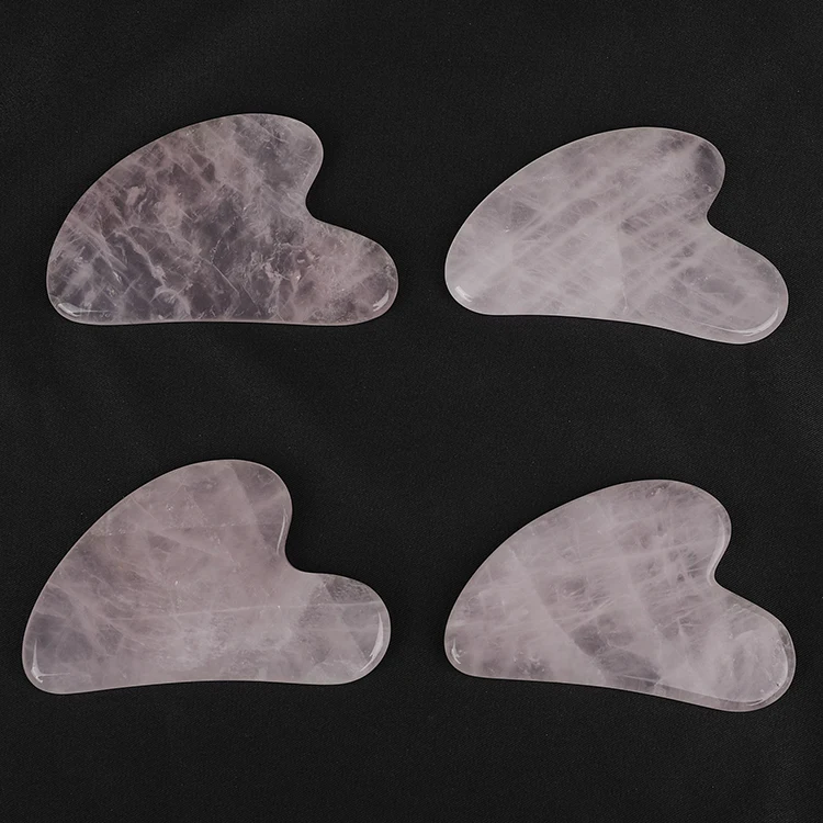 Top Selling Raw Rose Quartz Massage Guasha Plate Facial Tool Natural Jade Massager Board