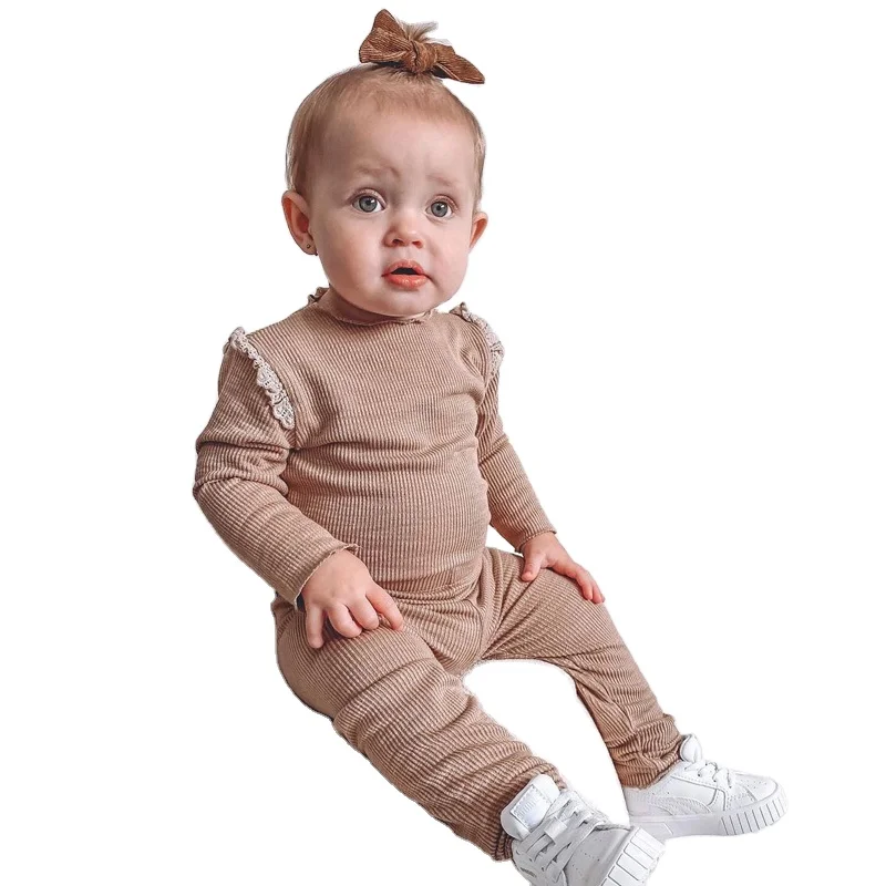 Classic Design Customize Print Baby Clothes Lovely 2 pieces Long Sleeve PJs 100% Cotton Bamboo Fabric Baby Romper Set