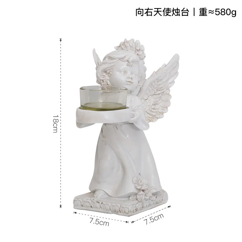 European standing posture retro wings angel hand holder candlestick party restaurant romantic atmosphere decoration