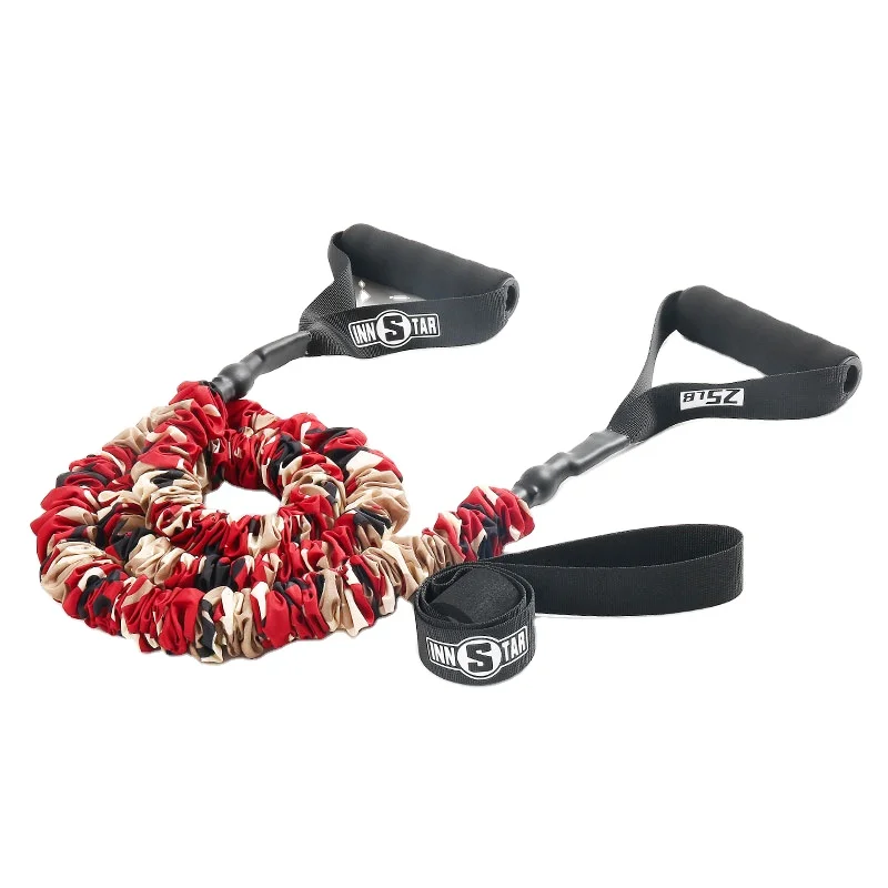 INNSTAR Yoga Pilates Strength Training Exercise Single Resistance Band with Foam Handles and Door Anchor