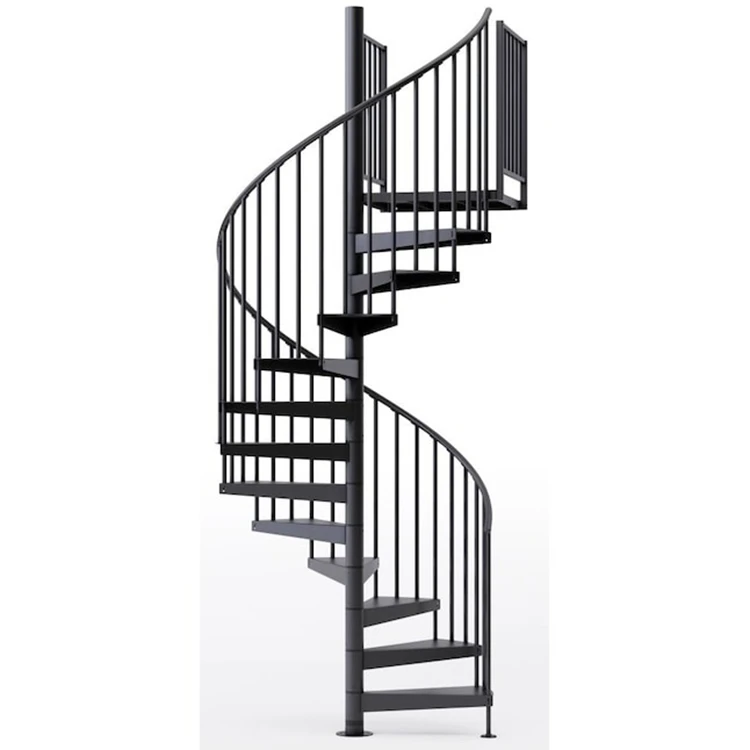 EKOO Modern Customizable Outdoor Prefabricated Spiral Stair Design Metal Indoor Circular Staircase