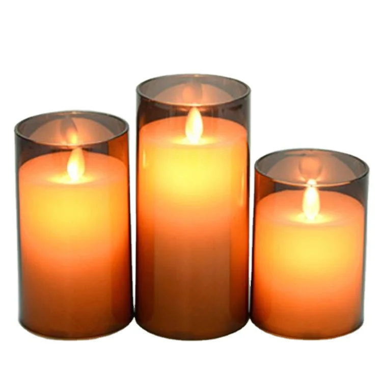 Various sizes of home decoration battery led candle light wholesale 4' 5' 6'with remote electric flameless pillar candles