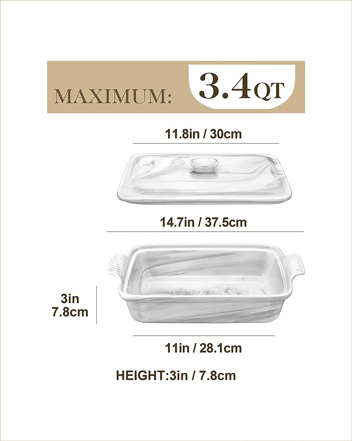 Кастрюля с крышкой кастрюля для выпечки 9x13 лазаньи 3 4 кварт керамическая посуда набор кастрюль