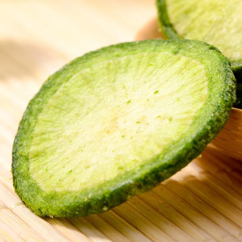 Halal Certificate Dried Vegetables Vacuum Fried Green Radish Chips For Wholesale Cheap And OEM Professional
