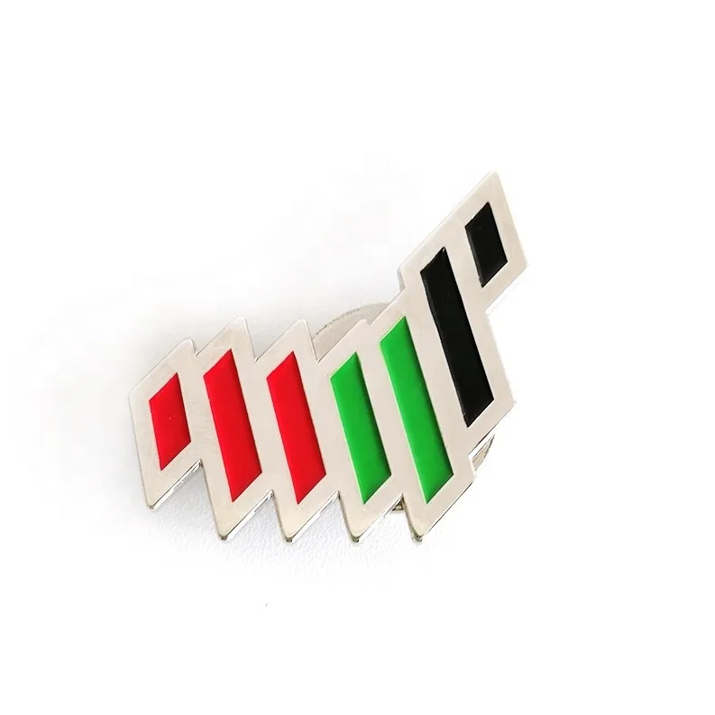 metal circle building UAE together badge pin brooch with magnet the next 50 years start here U.A.E. flag color the Emirates map