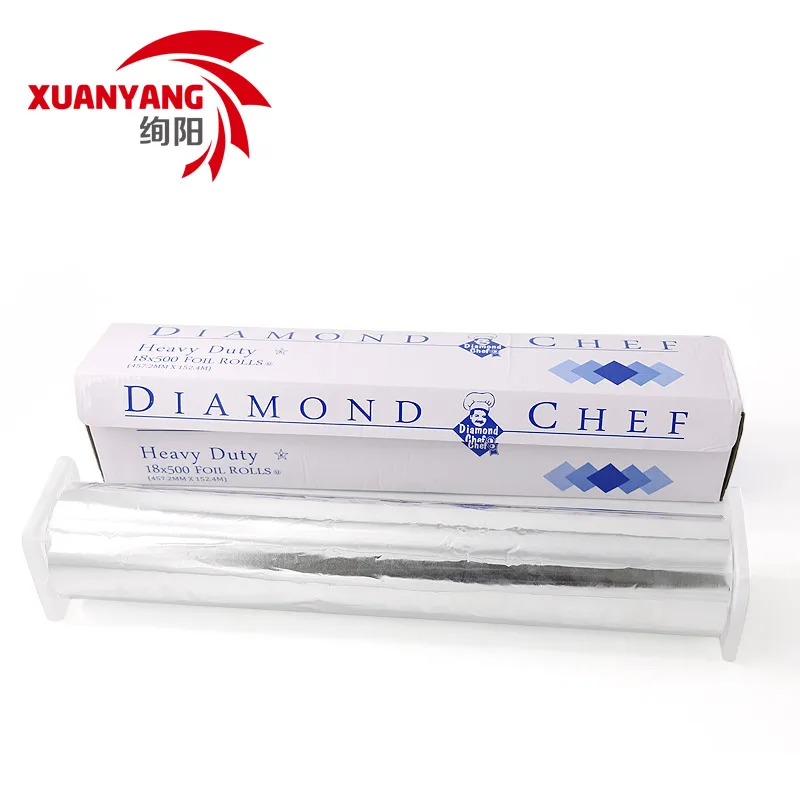 450mm width 300m length household food grade aluminum foil with cutter Packaging foil roll