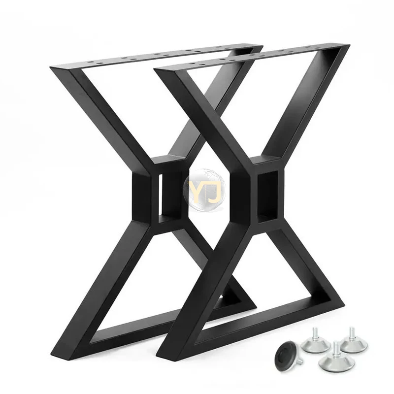 Furniture hardware office table leg  hotel design black iron metal table leg
