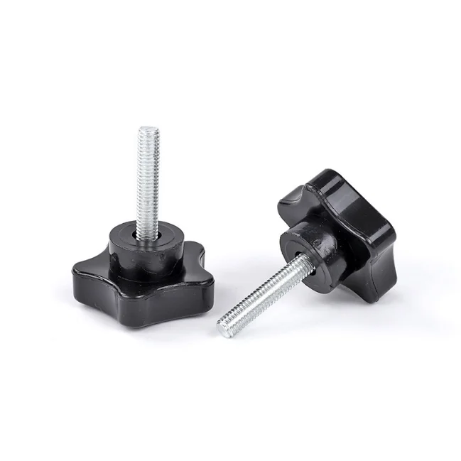 Black Plastic 5 Stars Shape Head Stainless Steel Galvanized Steel Screw M4 M5 M6 M8 M10 M12 Thumb Screw