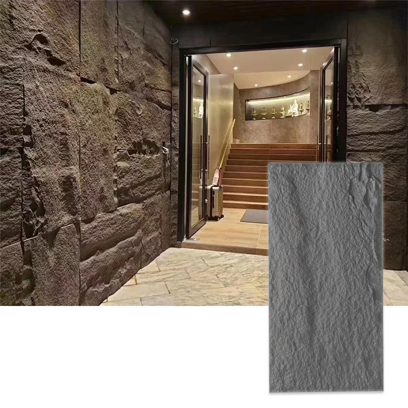 Light Weight and Cheap Polyurethane Faux Stone Wall Panels Pu 3D Rock Stone Waterproof Wall Paneling for Walls