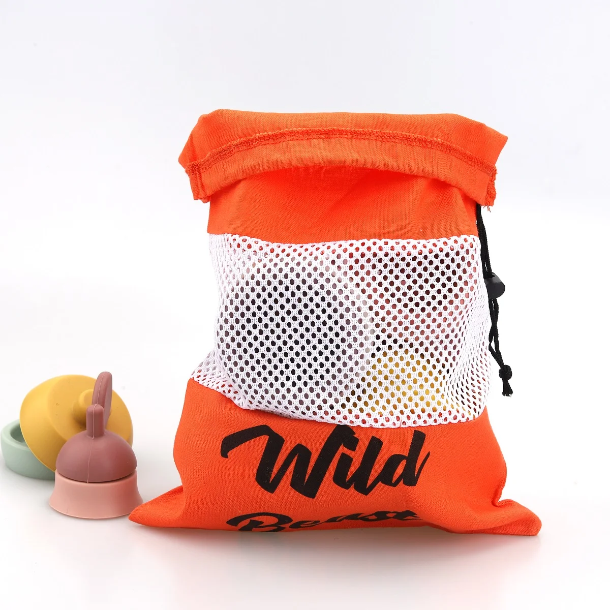 Wholesale White Nylon Mesh Fruit Firewood Vegetable Drawstring Bag Orange Cotton Kid Toy Gift Storage Packaging Pouch