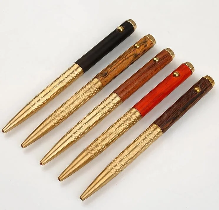 Korea Personal Tailor New Full barrel Wood Walnut Black Timber Ball Pen rosewood Ball Pen Maple Twist Brass Wooden Ball Pen