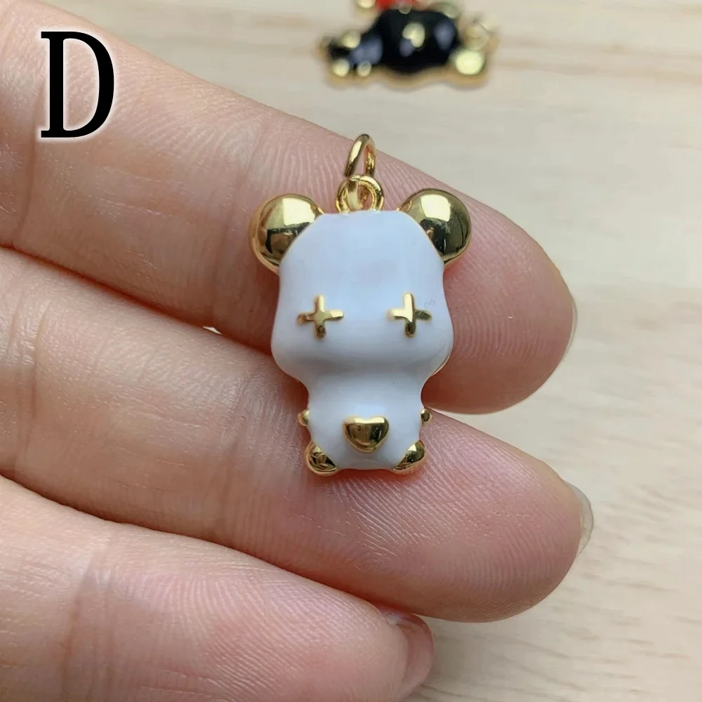 Wholesale Custom High Quality Colorful Enamel Bear Pendants Charms For Making Jewelry DIY Necklace Earrings
