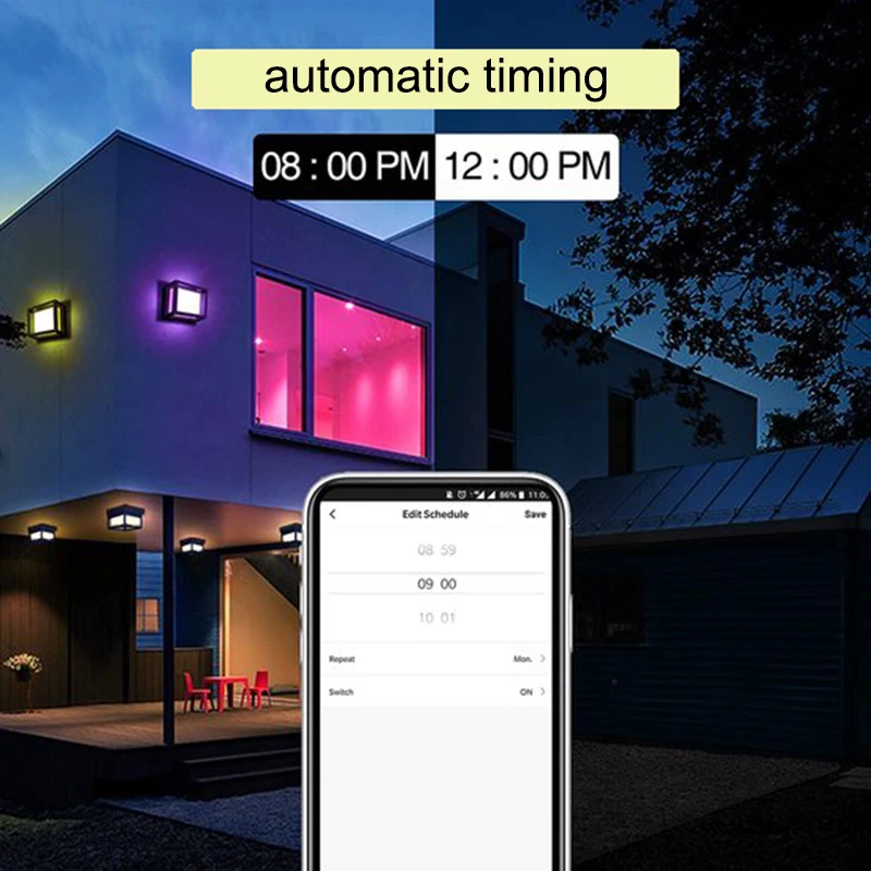 Аппликация Hagood RGBW LED-Wandleuchte высокое качество Уличное бра Wi-Fi водонепроницаемая настенная лампа меняющая цвет через приложение smart Lamp good