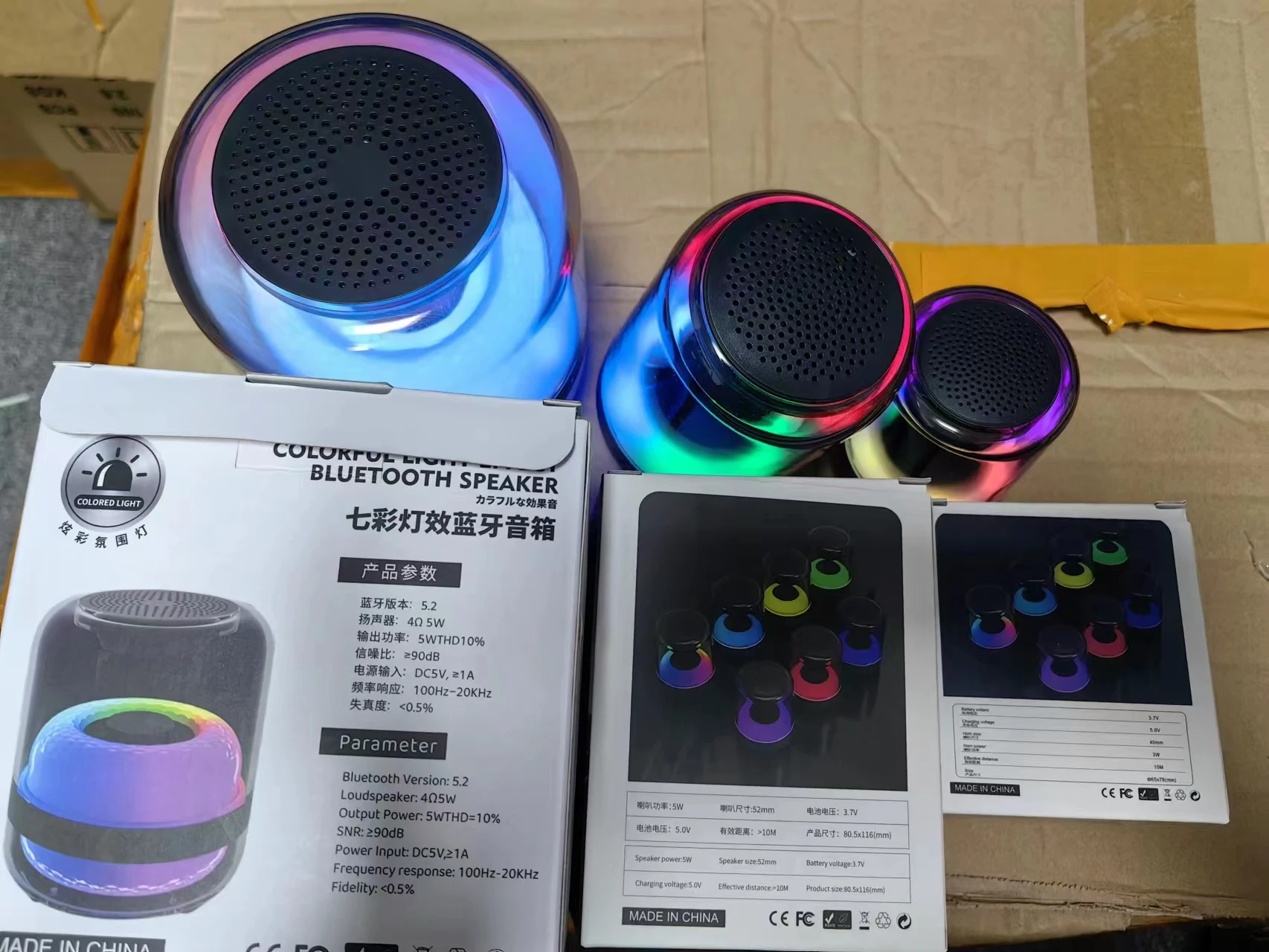 Оптовая продажа 5 Вт Цветной rgb светодиодный светильник игровой bluetooth-динамик usb-зарядка портативный беспроводной мини-динамик для мобильного