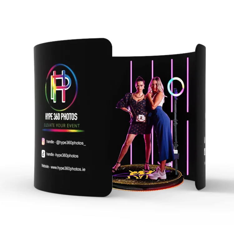 360 degree video camera rgb led light vogue party event birthday enclosure tension fabric pillow case photo booth backdrop