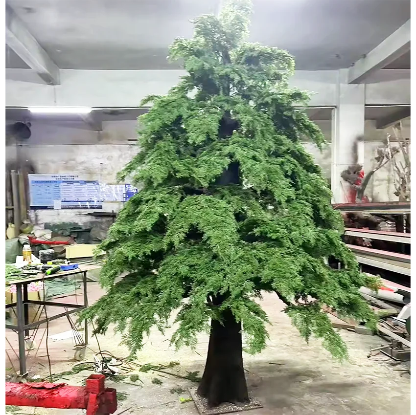 Гигантская Рождественская елка искусственный кипарис японский кедр большая Зеленая сосна дерево бонсай для домашнего декора