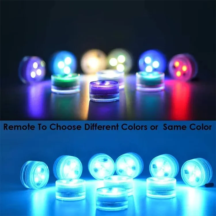 6 packed Wireless Decor Auto Roof Foot Atmosphere RGB Lamp Remote Control Color Changing Car LED Interior Ambient Light