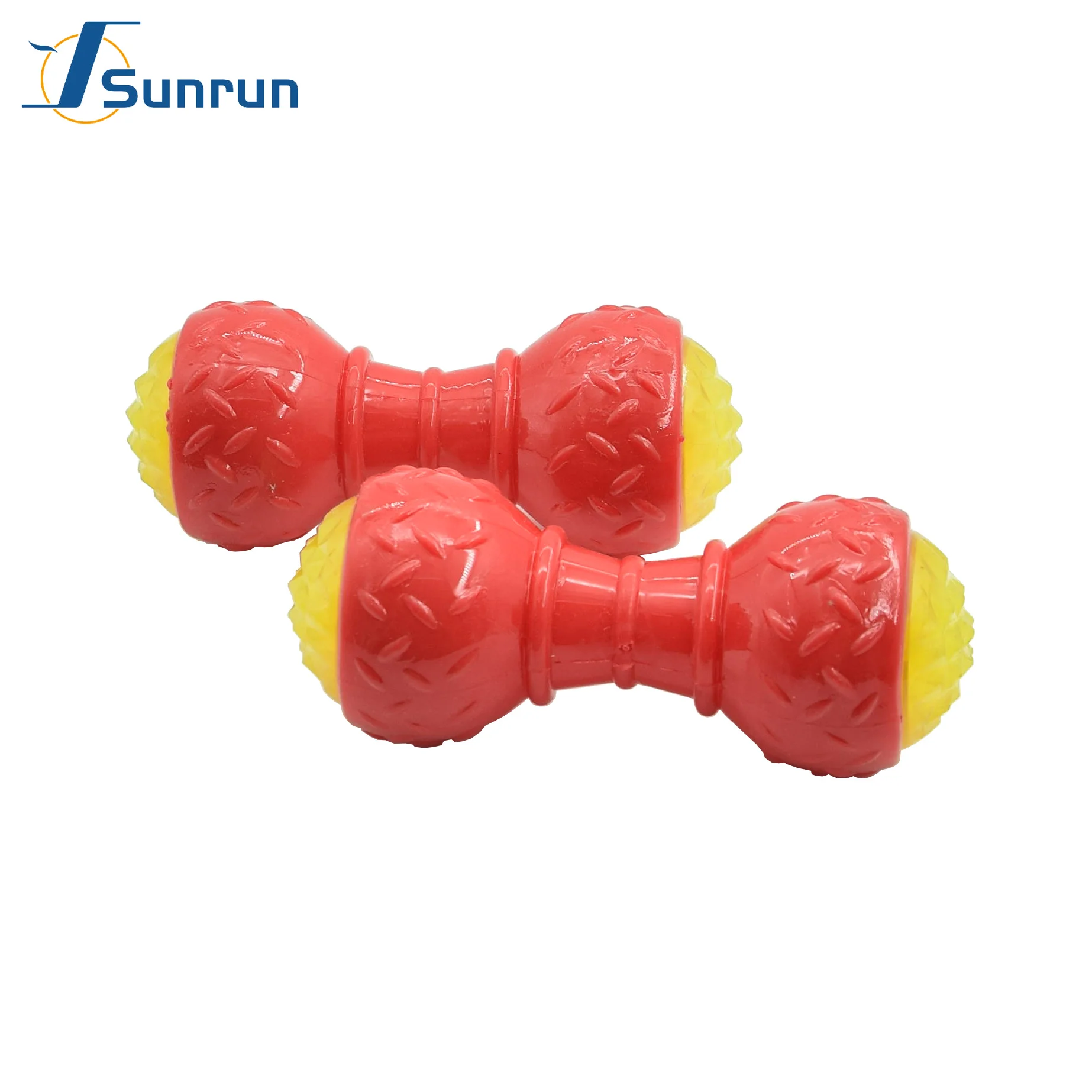 Pet Chew Molar Bone Flashing Squeaky Dumbbell Shape Pet Chew Toy Cleaning Teeth Bite Stick