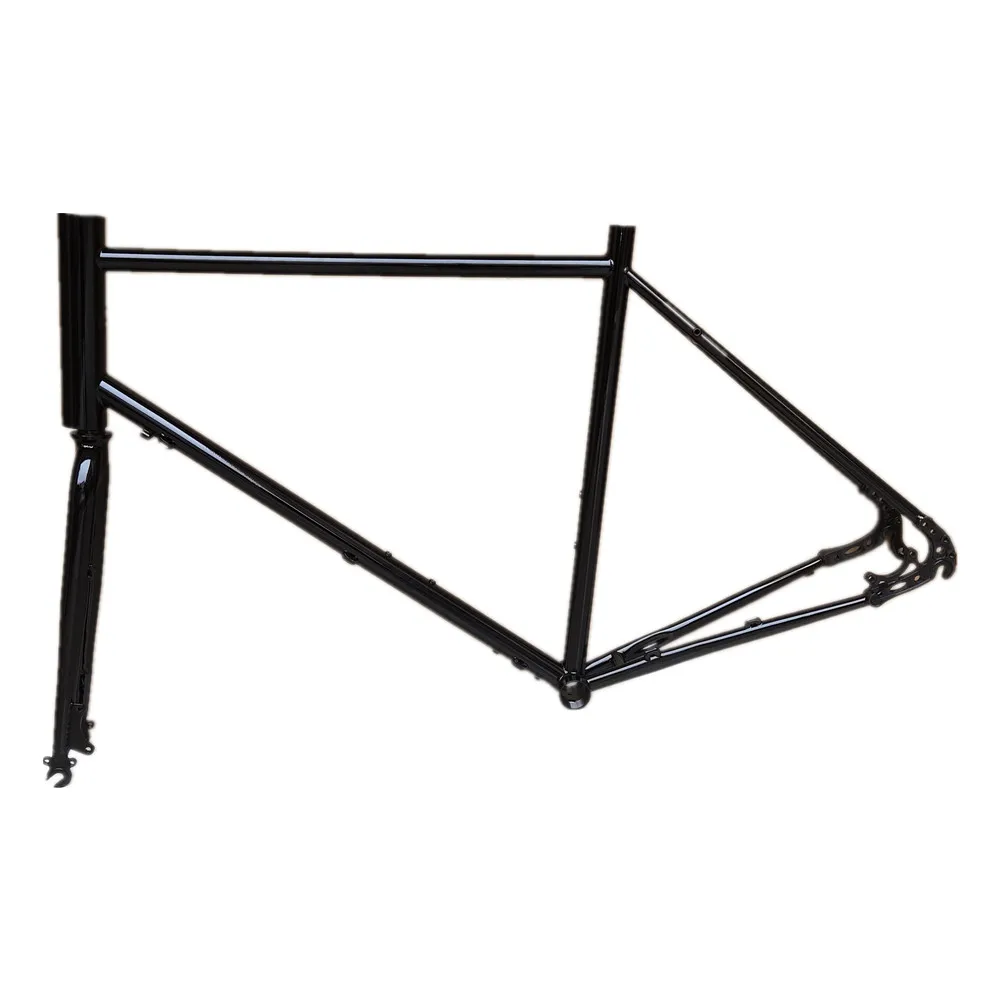 The latest carbon black 700c 4130 Alloy CRMO Steel frame with fork for assembling road bikes  or city bikes