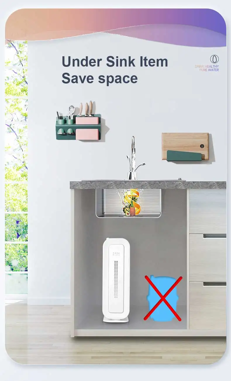 hot sell drinking water machine 4 stages alkaline water electric domestic membrane fast change uf countertop water dispenser