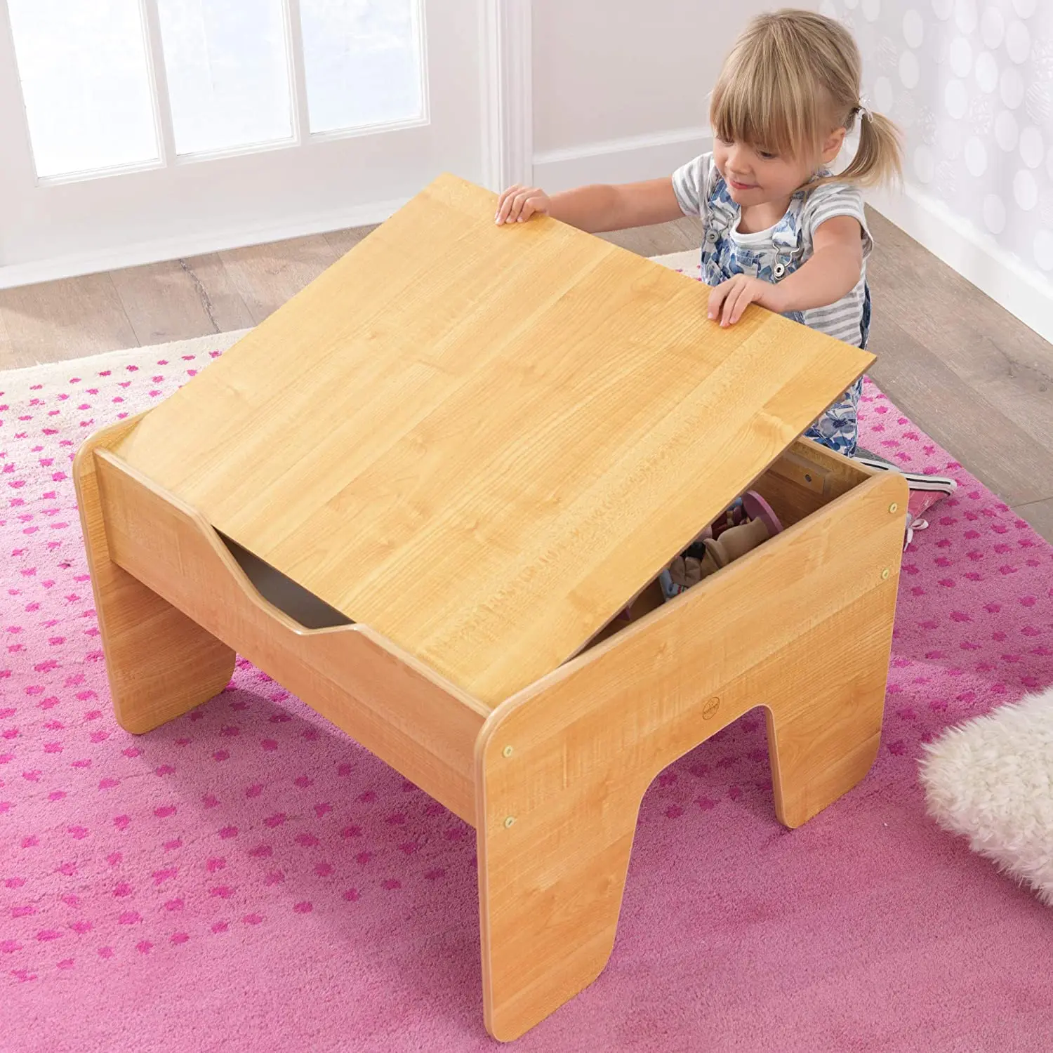 Kindergarten class Reversible Wooden kids activity table play kids study table with blackboard