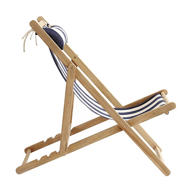 Outdoor adjustable silla de playa large portable folding swimming pool chaise longue wooden bamboo beach chair