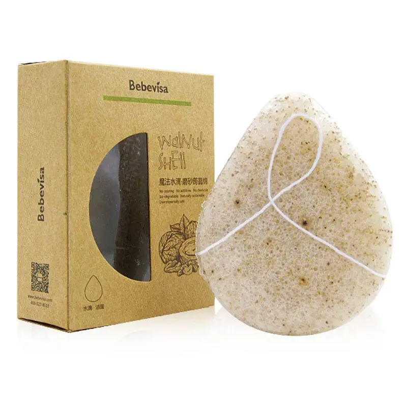 Free Sample100% Natural Colorful Bamboo Charcoal Facial Konjac Sponge water drop shapes