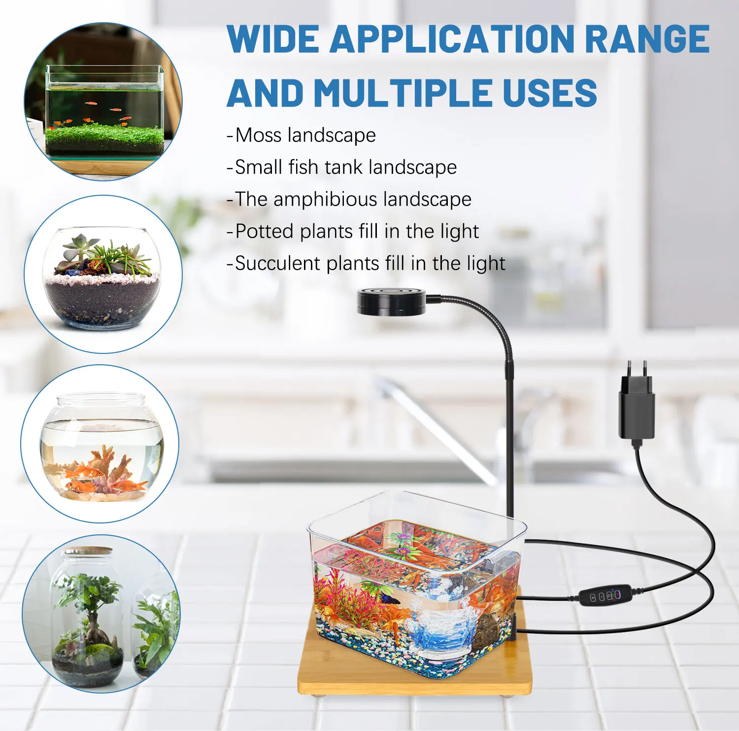 ce rohs small bamboo base jellyfish lamp led aquarium light full spectrum for fish tank bonsai