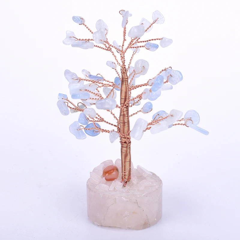 Natural Crystal Gemstone Fortune Bonsai Tree for Home Ornamental Feng Shui