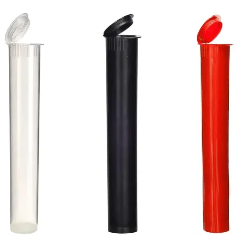 Custom Packaging Pop Top Tube Container Child Resistant 116mm 120mm Clear Plastic Tubes Pop Top Tube With Package