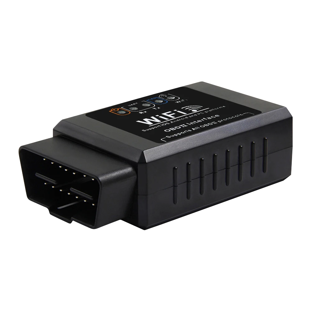 Good Quality OBD2 Interface ELM327 Wireless WIFI V1.5/V2.1 Auto Car Code Scanner Tool Full Black Wifi Diagnostic